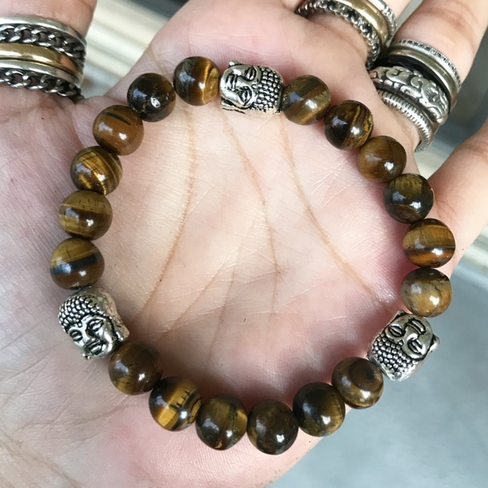 🔴SALE ! Men or women tiger eye buddha bracelet - Picture 5 of 9